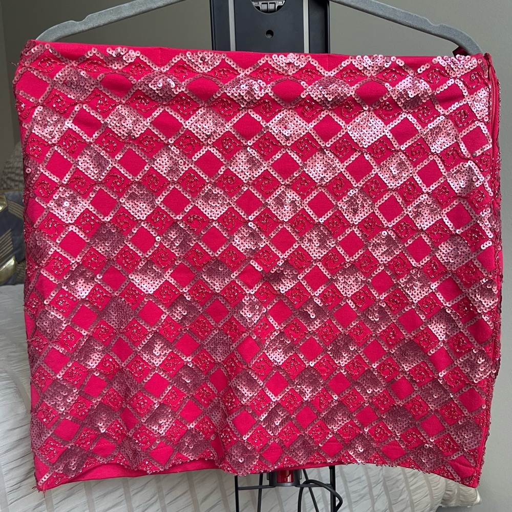 Francesca’s Pink Sequin Mini Skirt